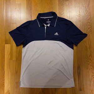 Adidas Golf Shirt Men's Medium Navy Blue and White